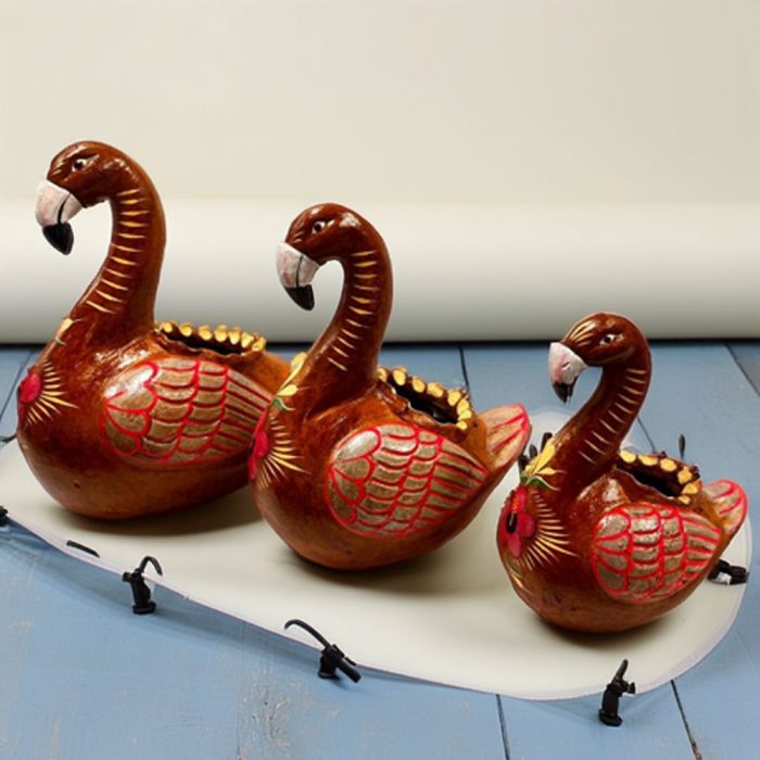 Set of 3 Flamingo Clay